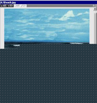 Surf image colourized after three 'Select-paint' operations