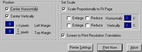 Print Options dialog